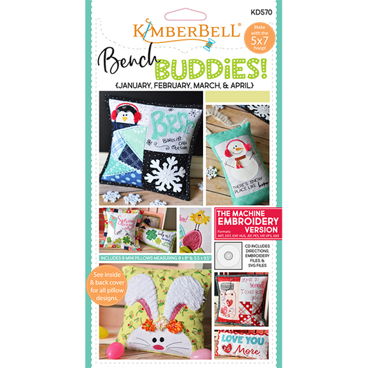 Kimberbell “Bench Buddies” Series (January-April) Machine Embroidery CD KD570