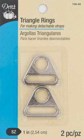 Dritz Triangle Rings 1in Nickel 2pc