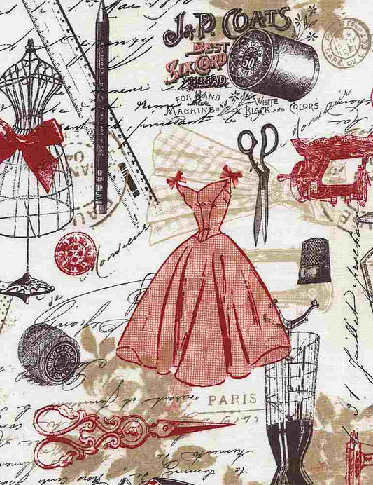 Fabric Lover Vintage Dressmaking Red