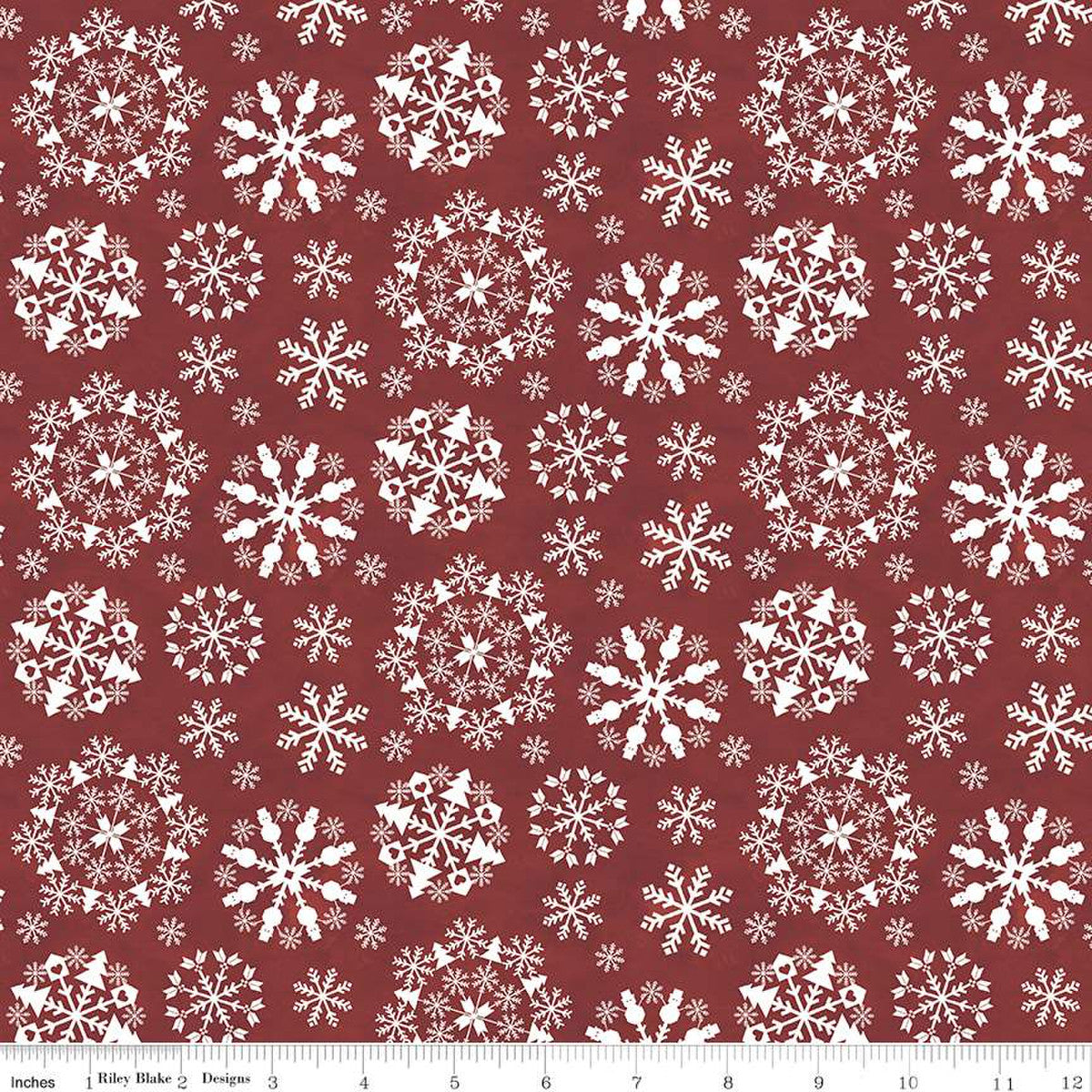 Flannel Hello Winter Snowflakes Red