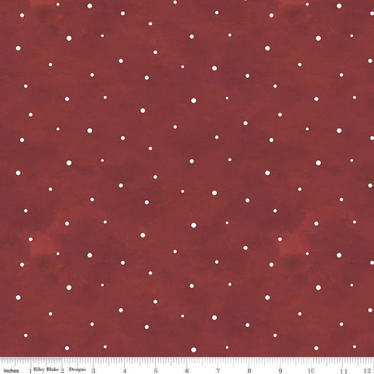 Flannel Hello Winter Dots Red