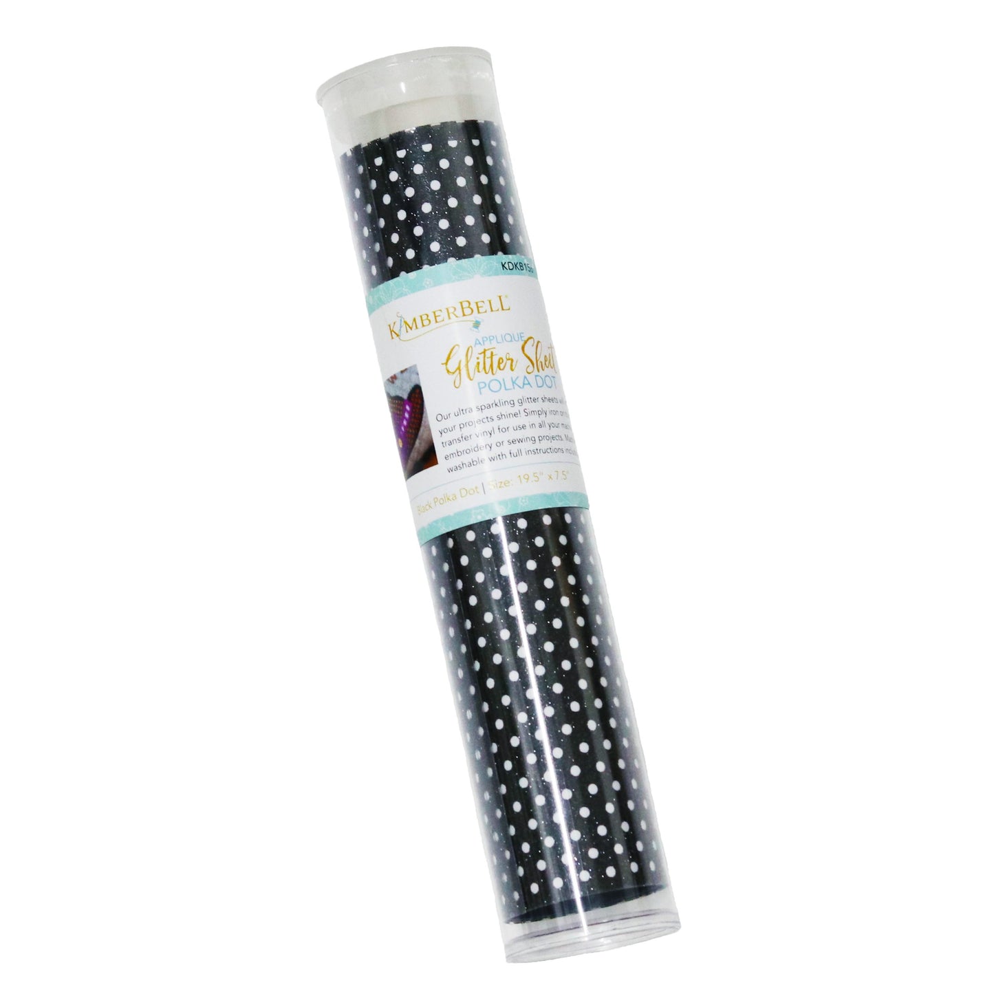 Kimberbell Applique Glitter Sheet Black Polka Dot