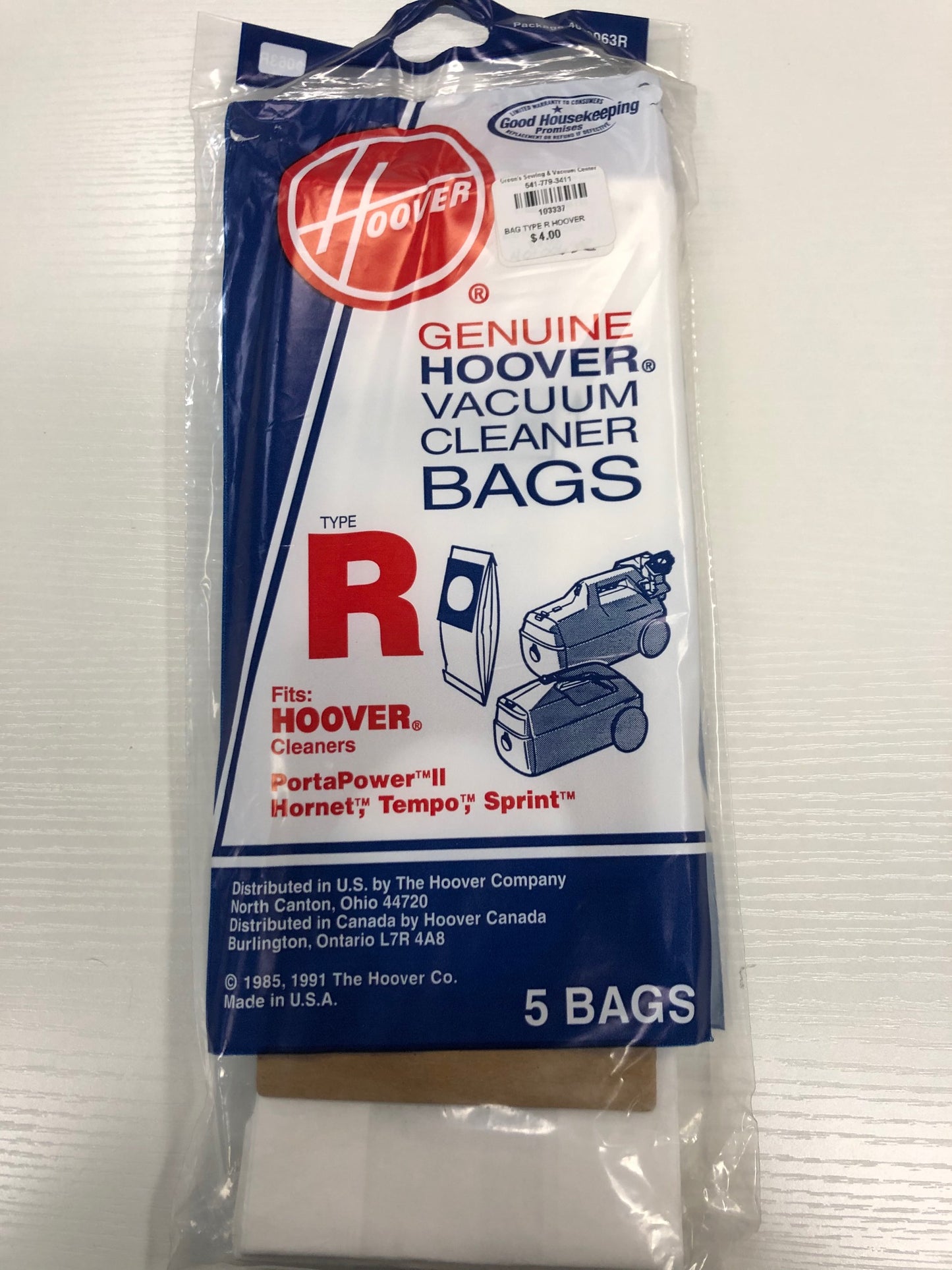 Hoover R Vacuum Bags (5 Pack)