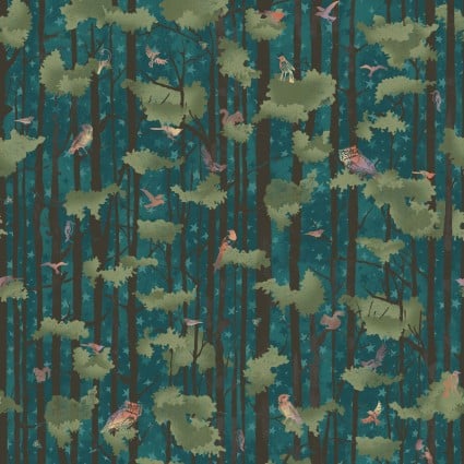 Forest Chatter Tree Tops Turquoise