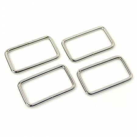 Rectangle Rings 1 1/2inch Nickel 4pk by Sallie Tomato