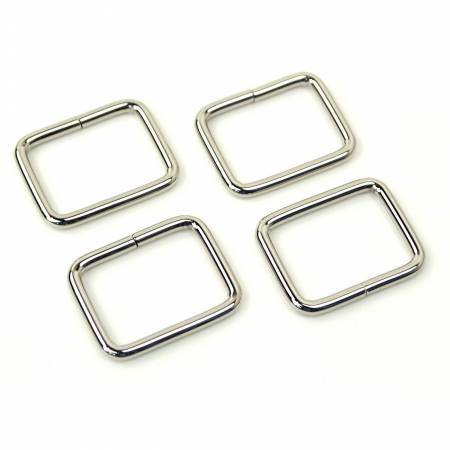 Rectangle Rings 1 inch Nickel 4pk by Sallie Tomato