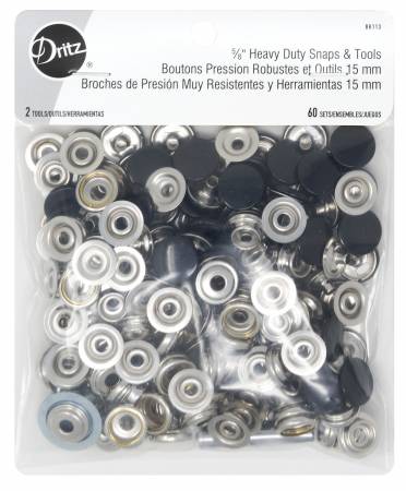 Dritz Heavy Duty Snaps 5/8in Black Includes Snaps & Tools
