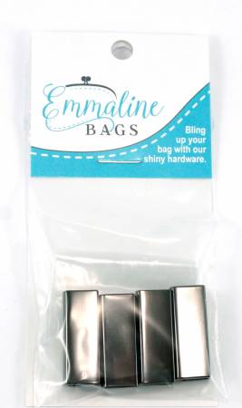 Strap End Caps Rectangle 1inch Gunmetal 4pk by Emmaline Bags