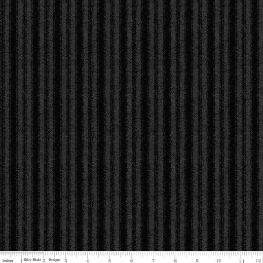 Woolen Flannel Stripe Black