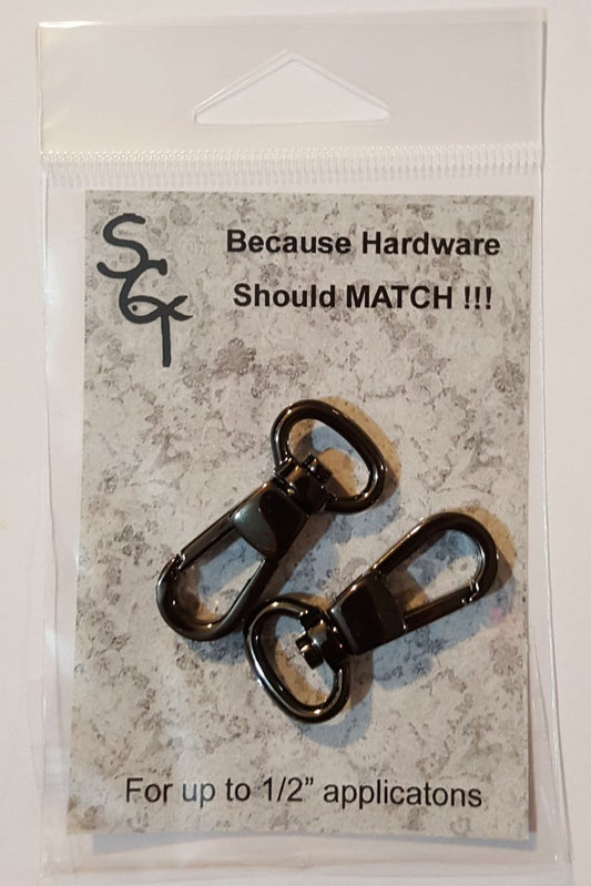 Swivel Clips 1/2 inch Gunmetal 2 pk by Sisters Common Thread
