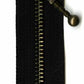 Antique Brass 1-Way Separating Zipper 22in Black